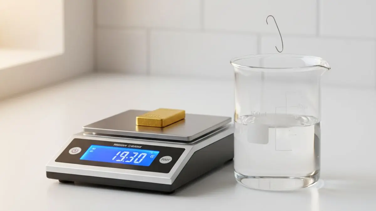Measuring gold bar weight and density to understand many ounces in a pound of gold