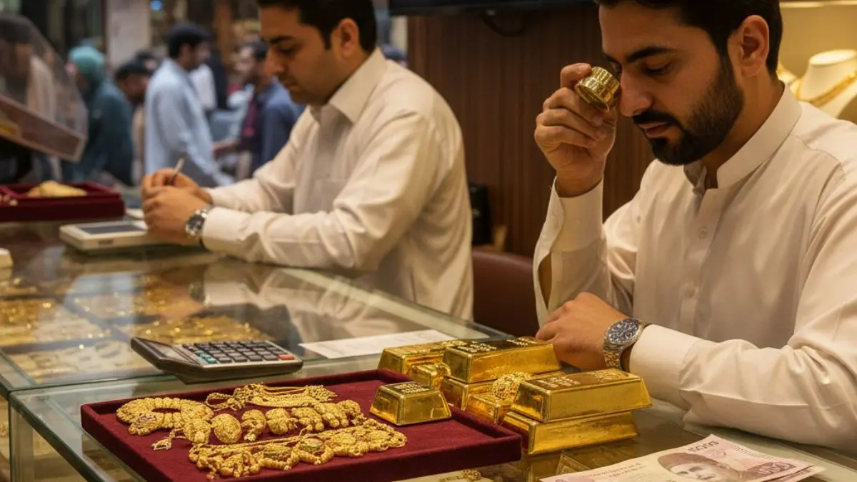 Pakistani gold price crash with updated 24K and 22K rates chart