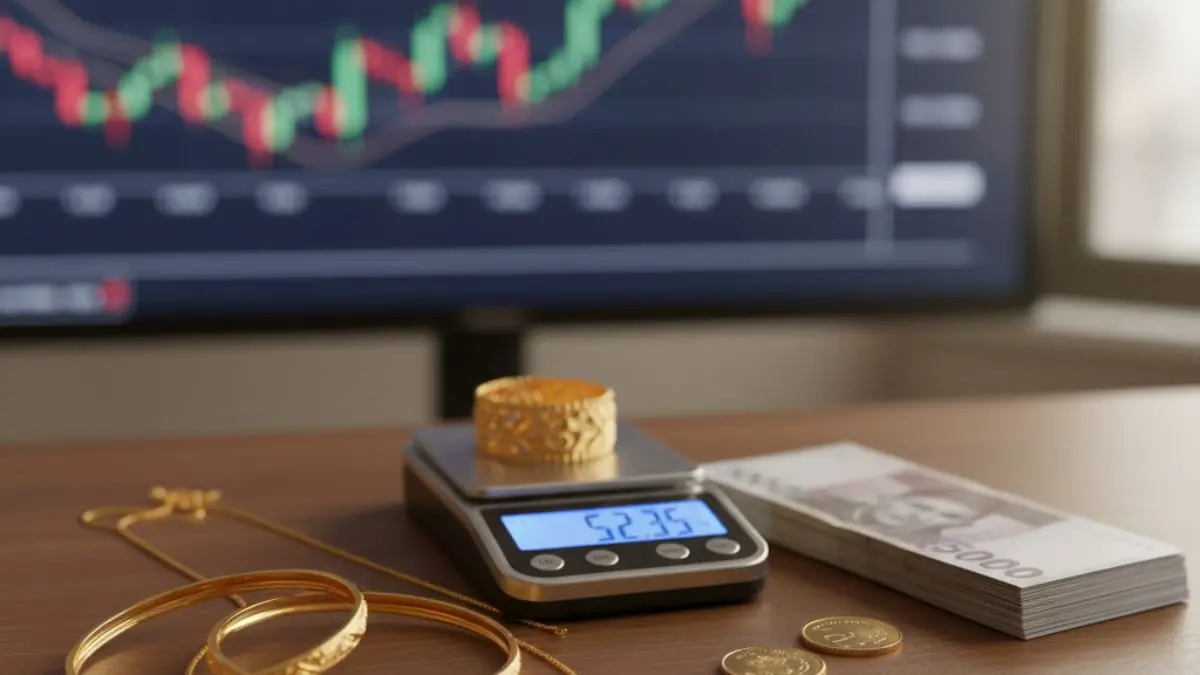 Latest Pakistan gold rate today per tola displayed on chart